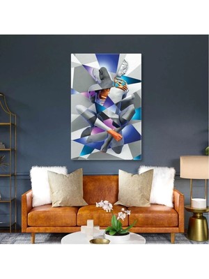 Tosbart Birbirine Sarılan Heykeller Soyut Aşk Love Kanvas Tablo Ar030233