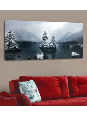Tosbart Lüks Kanvas Tablo Doğa Kış Manzarası