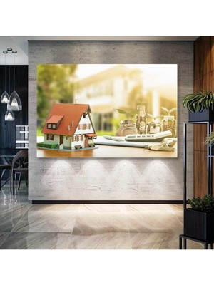 Tosbart Emlak Ev Real Estate Birikim Hesap Makinası Kanvas Tablo