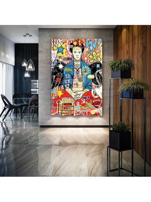 Tosbart Efsane Ressam Sokak Sanatı Grafiti Dikey Kanvas Tablo