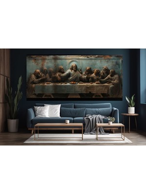Tosbart Modern Son Akşam Yemeği Hz.İsa Dekoratif Kanvas Tablo