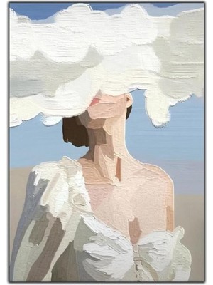 Tosbart Bulut Kadın Yağlı Boya Görünümlü Tablo