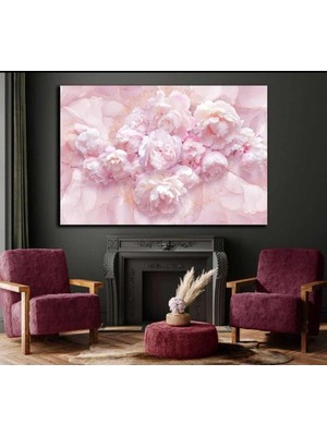 Tosbart Yağlı Boya Görünümlü Çiçek Modelli Dekoratif Şık Kanvas Tablo