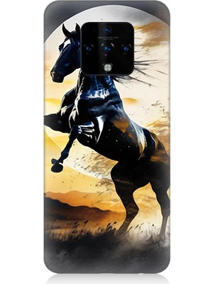 Teknomeg Tecno Camon 16 Uyumlu Şaha Kalkmış At  Desenli Silikon Kılıf