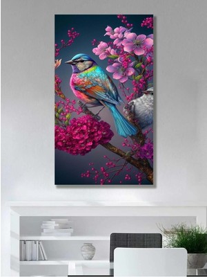 Tosbart Renkli Serçe-Kanvas Tablo Salon Oturma Yatak Odası Ofis Antre Cafe Için Duvar Dekoru