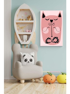 Tosbart Bebek - Çocuk Odası 10 Kanvas Tablo Sevimli Uyuyan Kedi