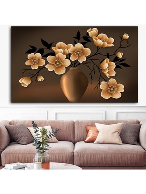 Tosbart Extra Dev Boyut Vazoda Tasarım Çiçek Kanvas Tablo