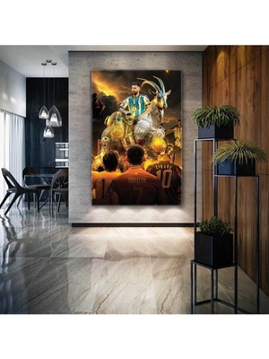 Tosbart Lionel Messi Greatest Of All Time Tüm Zamanların En Iyisi Kanvas Tablo