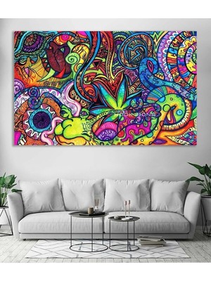 Tosbart Renkli Karmaşa - Kanvas Tablo Salon Oturma Yatak Odası Ofis Antre Cafe Için Duvar Dekoru
