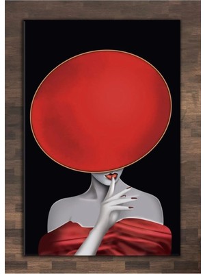 Tosbart Kırmızı Şapkalı Kadın Kanvas Tablo Salon Oturma Yatak Odası Ofis Cafe Için Duvar Dekoru