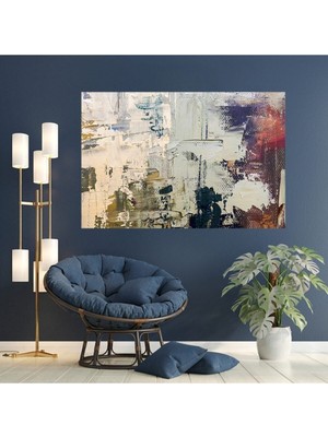 Tosbart Yağlı Boya Görünümlü Soyut Kanvas Gülen Tablo