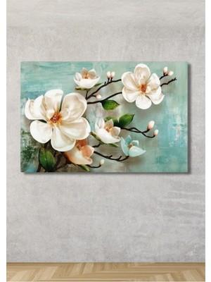 Tosbart Inci Çiçeği Dekoratif Kanvas Tablo - Salon Oturma Yatak Odası Antre Ofis Için Duvar Dekoru