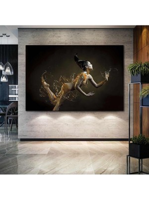 Tosbart Boşlukta Yüzen Nü Kadın Damlalar Kanvas Tablo