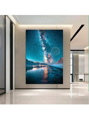 Tosbart Modern Kuzey Işıkları Harika Manzara Gökyüzü Özel Tasarım Hd Kanvas Tablo