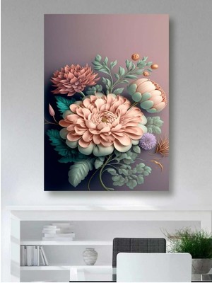 Tosbart Renkli Çiçekler 4-Kanvas Tablo Salon Oturma Yatak Odası Ofis Antre Cafe Için Duvar Dekoru