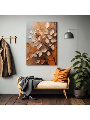 Tosbart Autumn Leaves Dekoratif Kanvas Tablo - Voov2484