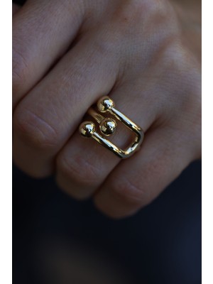 Yenigün Kuyumculuk 14 Ayar Altın Top Ataç Model Yüzük