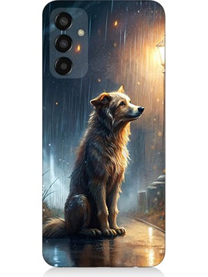 Teknomeg Samsung Galaxy M13 Uyumlu Yağmurlu Sokak  Desenli Silikon Kılıf