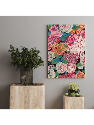 Tosbart Kanvas Tablo 1100 Floret Şakayık Temalı Renkli 142