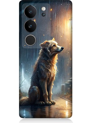 Teknomeg Vivo V29 5g Uyumlu Yağmurlu Sokak  Desenli Silikon Kılıf