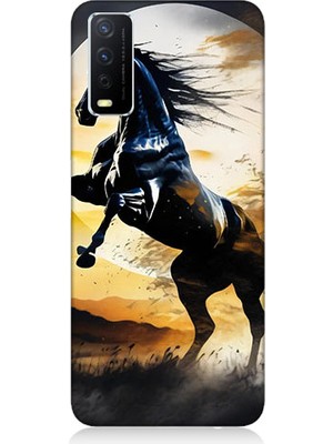 Teknomeg Vivo Y11S Uyumlu Şaha Kalkmış At  Desenli Silikon Kılıf