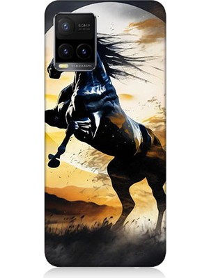 Teknomeg Vivo Y21S Uyumlu Şaha Kalkmış At  Desenli Silikon Kılıf