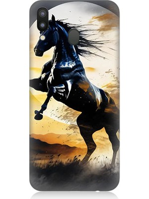 Teknomeg Samsung Galaxy M20 Uyumlu Şaha Kalkmış At  Desenli Silikon Kılıf