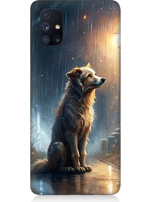 Teknomeg Samsung Galaxy M51 Uyumlu Yağmurlu Sokak  Desenli Silikon Kılıf