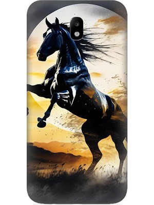 Teknomeg Samsung Galaxy J3 Pro Uyumlu Şaha Kalkmış At  Desenli Silikon Kılıf