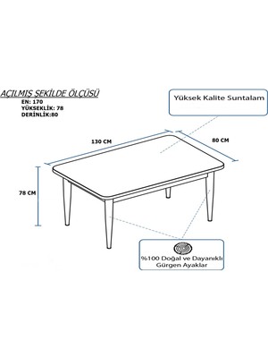 Aeka KFH-1909 Beyaz Masa -Antrasit Renk Dikdörtgen Açılabilir Yemek ve Mutfak Masa 80X130 Takımı 4 Sandalyeli