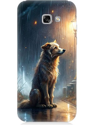 Teknomeg Samsung Galaxy A3 2017 Uyumlu Yağmurlu Sokak  Desenli Silikon Kılıf