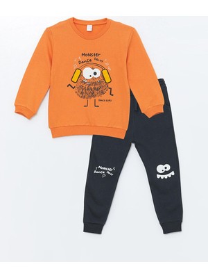 Lcw Kids Bisiklet Yaka Uzun Kollu Erkek Bebek Sweatshirt ve Eşofman Alt 2'li Takım