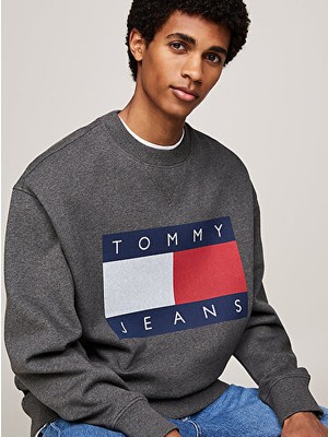 Tommy Hilfiger Tjm Rlx Melange Flag Crew Ext