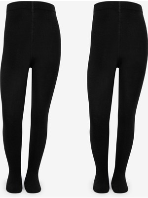 Penti Kız Çocuk Pretty Koton Siyah 2li Külotlu Çorap