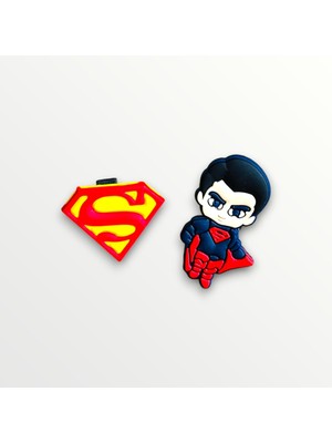 Birikiyedi Spor Ayakkabı Bağcık Jibbitz / Charm / Süsü Superman 2 Li Set