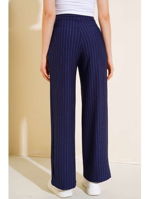 Kadın Infome Çizgili Palazo Pantolon