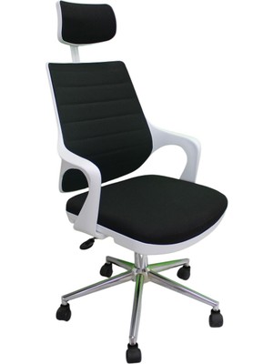 Kaya Ofis Mi x  Plus White-Fabric -(Siyah) Çalışma Koltuğu Ofis Koltuğu