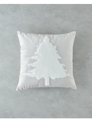 English Home Whitestar Nakışlı Dekoratif Kırlent 45x45 cm Ekru