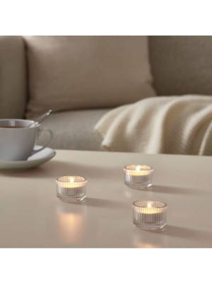 Tekno Trust 3 Adet Mumluk Küçük Boy Saydam Cam Çap: 5 cm Tealight Mumlık