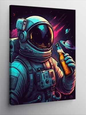 Tablomega Kanvas Tablo Neon Astronot