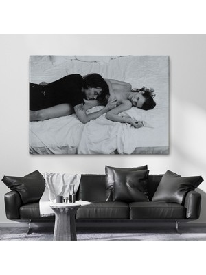 TosbArt Johnny Depp ve Kate Moss Duvar Tablosu, Siyah BEYAZ-6525
