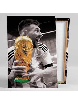 TosbArt Lionel Messi Dünya Kupası Katar Futbol Goat Kanvas Tablo