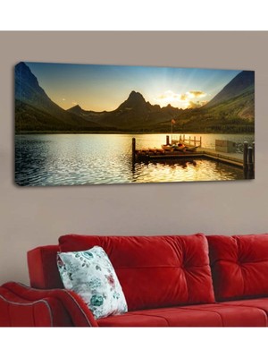 TosbArt Extra Dev Boyut Lüks Kanvas Tablo Doğa Göl Manzara