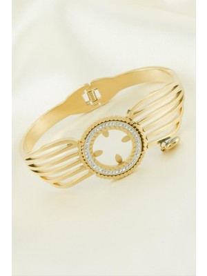 Bijuteri Net Lüks Çelik Kelepçe Bileklik