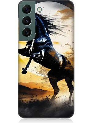 Teknomeg Samsung Galaxy S22 Uyumlu Şaha Kalkmış At  Desenli Silikon Kılıf