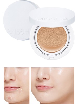 MISSHA Nemli Ve Pürüzsüz Görünüm Sunan Cushion Fondöten Magic Cushion Moist Up SPF 50+/PA+++ (No.23)