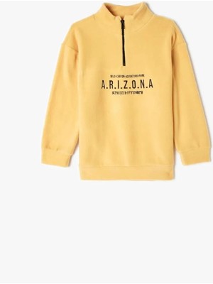 Koton 5Wkb10214Tk 192 Hardal Erkek Cocuk Polyester Jersey Sweatshırt