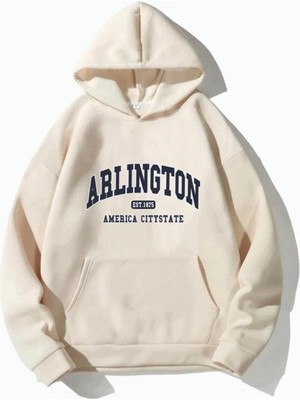 Afro Giyim  Arlington American City State Baskılı Kapüşonlu Sweatshirt