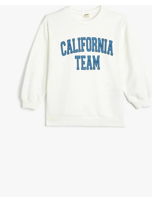 Koton 5WKB10021TK 010 Ekru Erkek Cocuk Pamuk Jersey Sweatshırt