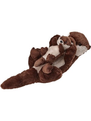 IKEA Yumuşak Oyuncak, Kahverengi-Bej, 45 cm, 2'li Set, Yavrulu Su Samuru Peluş